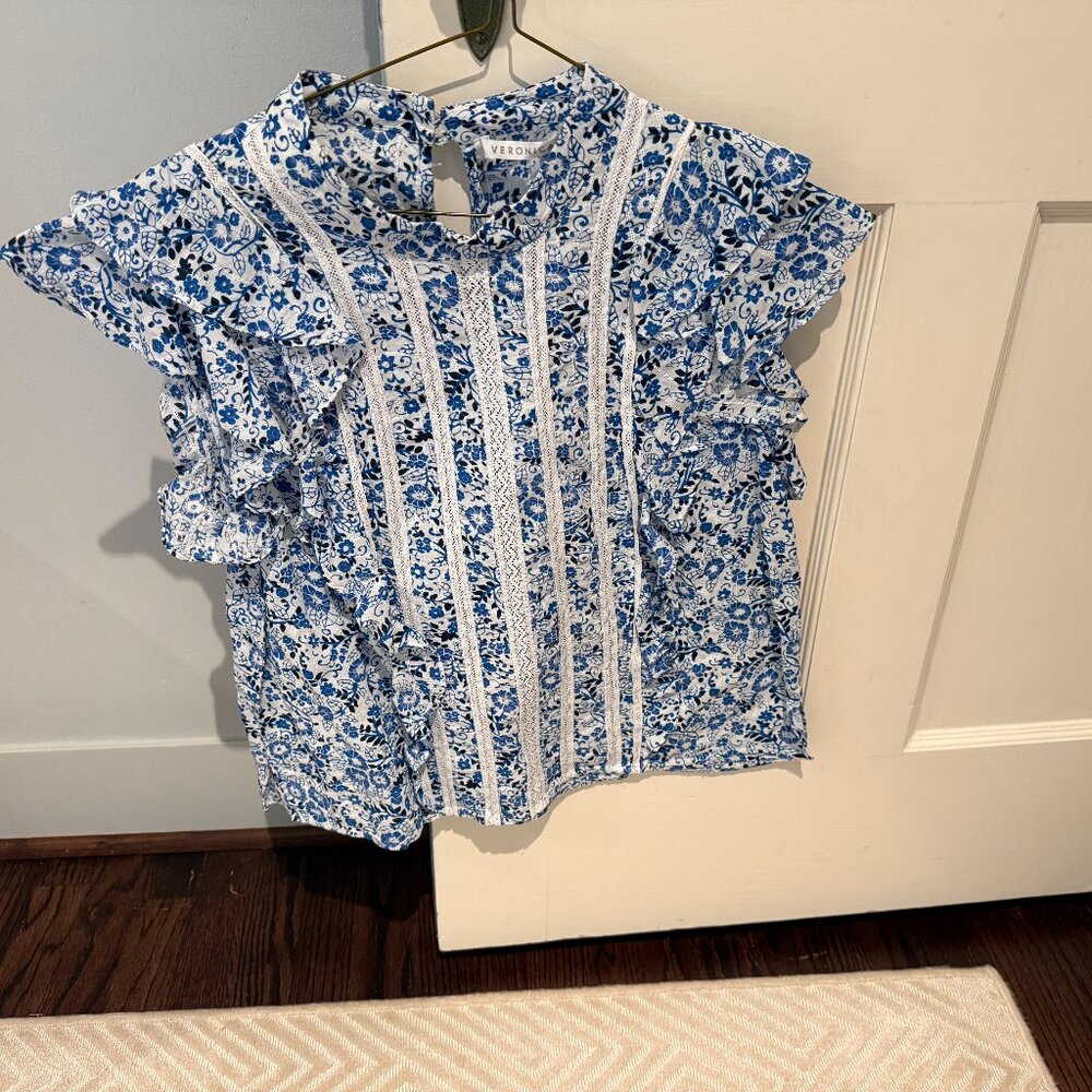 Veronica Beard ruffle shirt cotton